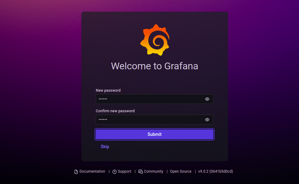 Grafana change password